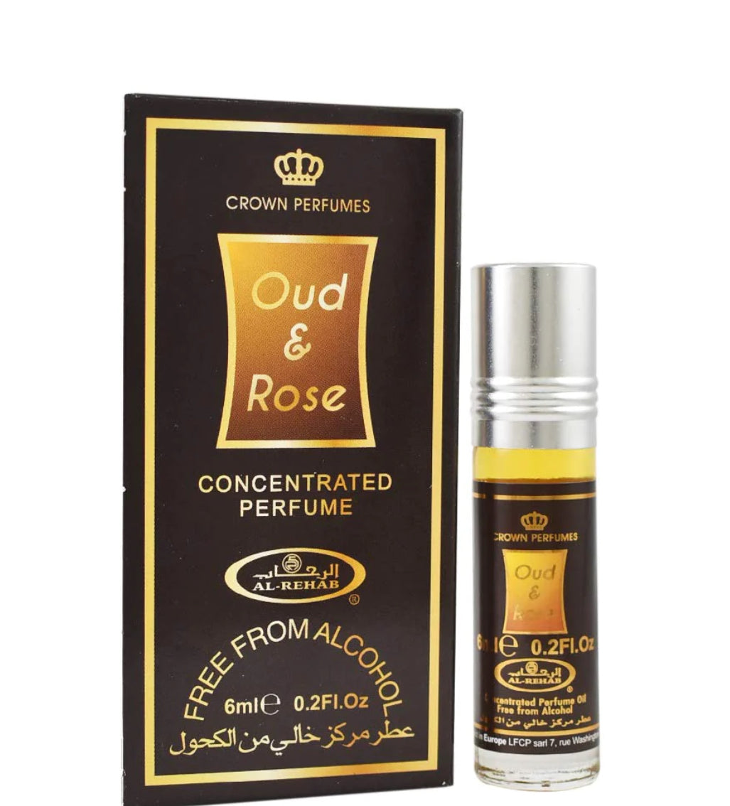 Aceite de perfume Oud &amp; Rose de 6 ml de Al Rehab