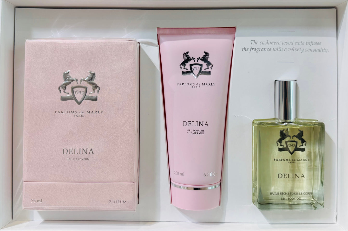 Delina Gift Set (2.5 Oz. Edp + 3.3 Oz. Body oil + 6.7 Oz. Shower gel)
